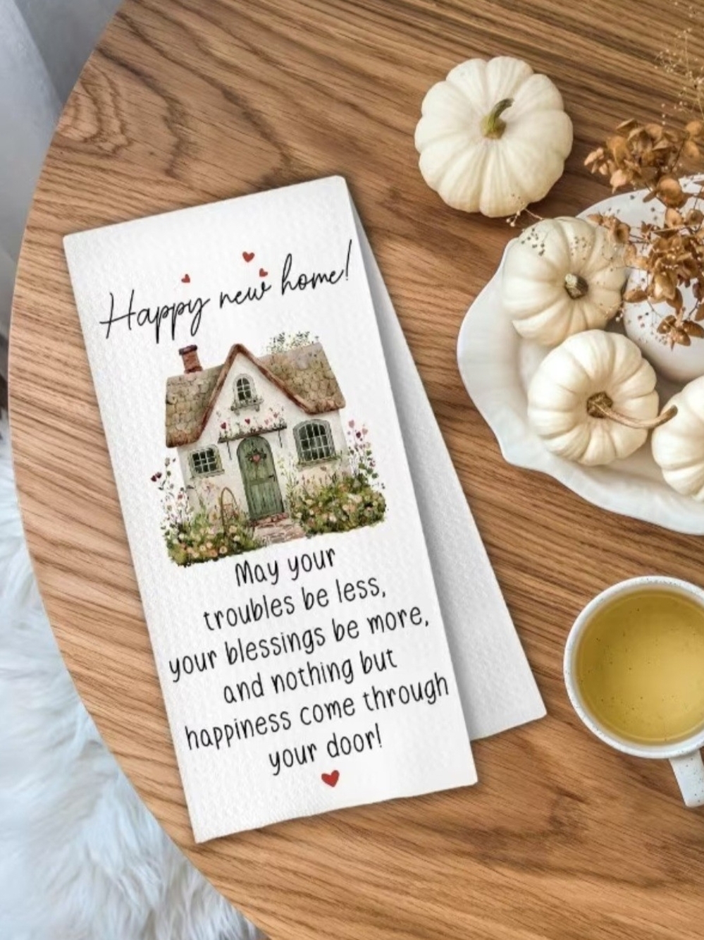 Bless Home Printed Kitchen Tea Towel - White